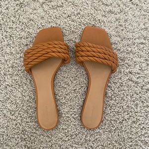 Reformation Mona Tan Braided Sandals